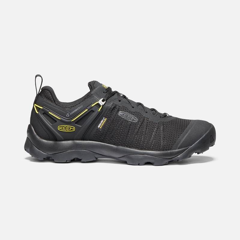 Keen Venture Waterproof Wanderschuhe Herren DE-62907 Black/Keen Yellow - Keen Herrenschuhe Schwarz